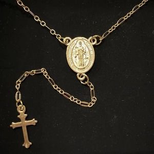 Rosary Cross Adjustable Necklace for Women